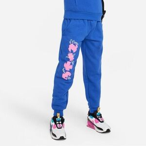 Nike Kids Blue Joggers with Pink Graphic